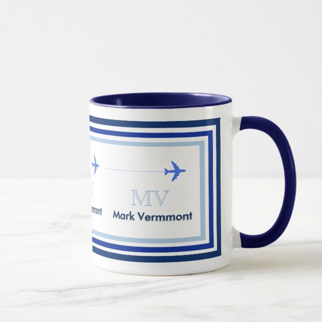create blue monogram for air pilots mug (Right)