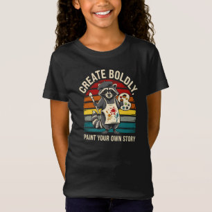 Create Boldly With This Adorable Artistic Racoon T-Shirt