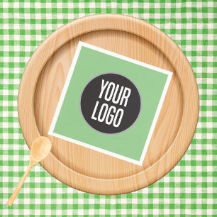 Create Business Logo Paper Cocktail Napkin Green