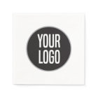 Create Business Logo Paper Cocktail Napkin White