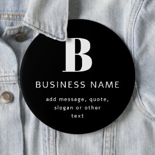 Create Business Name, Monogram & Additional Text 6 Cm Round Badge