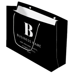 Create Business Name, Monogram & Additional Text Large Gift Bag