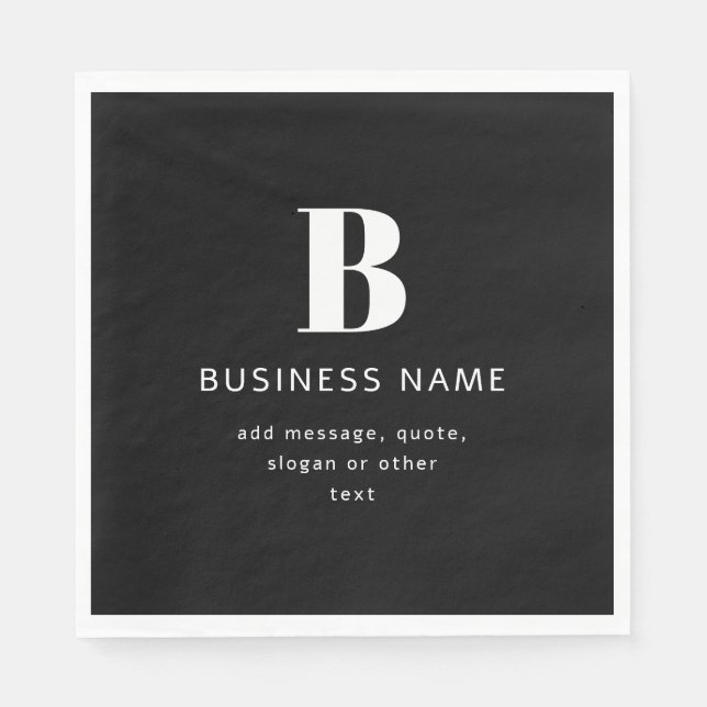 Create Business Name, Monogram & Additional Text Napkin (Front)