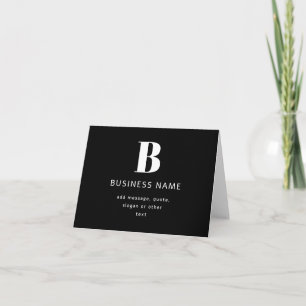 Create Business Name, Monogram & Additional Text Note Card