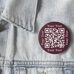 Create Business Website URL or Scan to Pay QR Code 6 Cm Round Badge