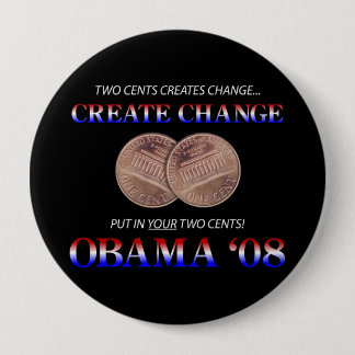 Create Change with Obama 10 Cm Round Badge