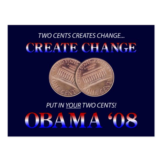 Create Change with Obama Postcard