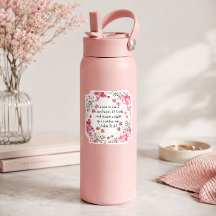 Create Clean Heart Psalm Pink Floral Bible Verse