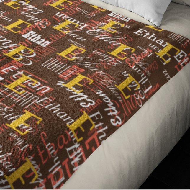 create colour Names Pattern allover brown Fleece Blanket (Creator Uploaded)