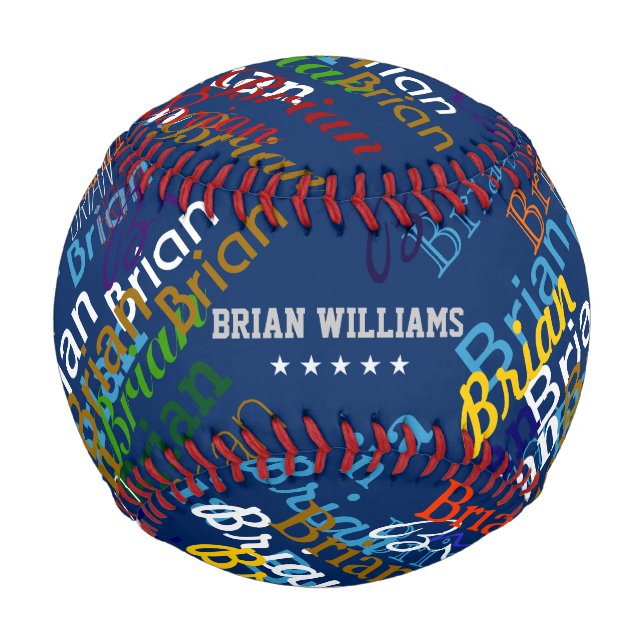 create colourful names personalised baseball (Front)