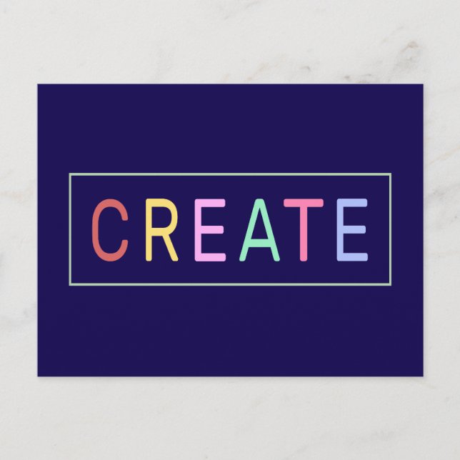 Create Colourful Word Postcard (Front)