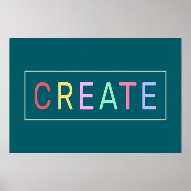 Create Colourful Word Poster (Front)