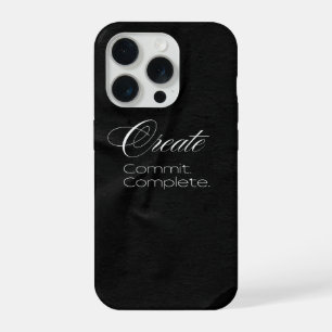'Create. Commit. Complete.' Minimalist Typography  iPhone 15 Pro Case