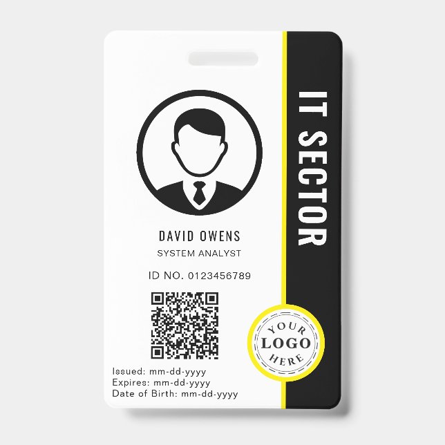 Create Cooperate ID Badge with Photo and QR Code (Front)