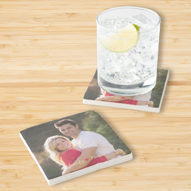 Create Custom Couple Newlywed Photo Stone Coaster (Create Custom Couple Newlywed Photo Stone Coaster)