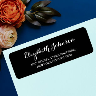 Create Custom Elegant Black & White Return Address