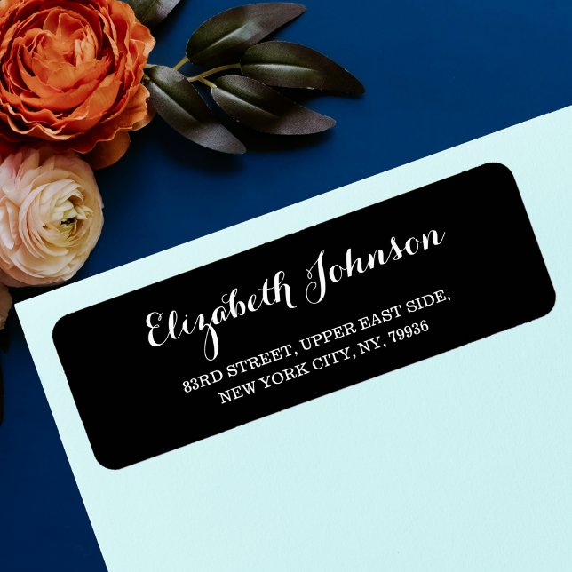 Create Custom Elegant Black & White Return Address (Create Custom Elegant Black & White Return Address Label)