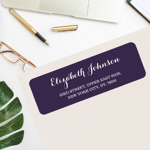 Create Custom Elegant Dark Purple Return Address