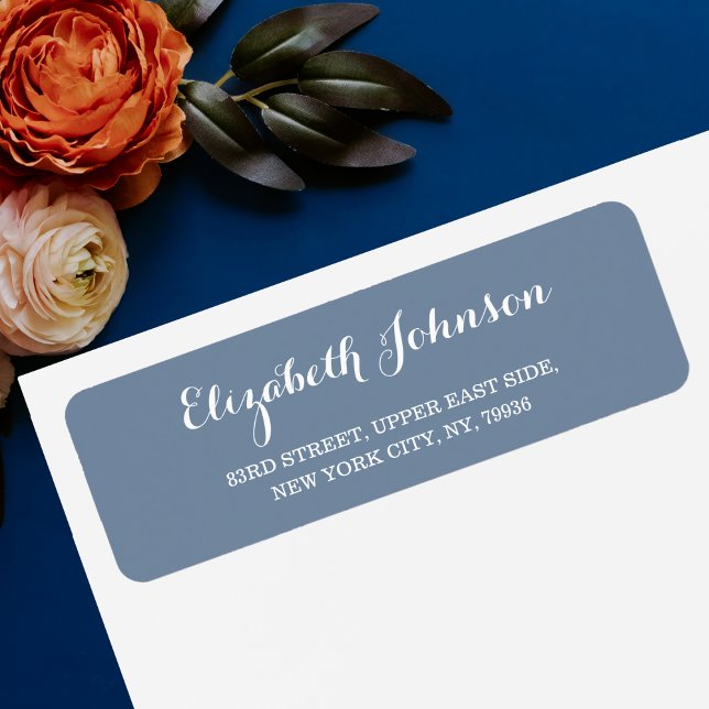 Create Custom Elegant Dusty Blue Return Address (Create Custom Elegant Dusty Blue Return Address Label)