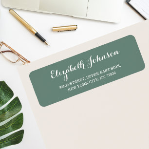 Create Custom Elegant Dusty Green Return Address