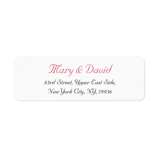 Create Custom Elegant Wedding Return Address Label