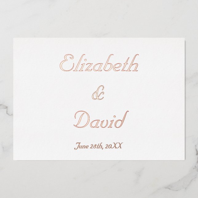 Create Custom Elegant Wedding RSVP Rose Gold (Front)