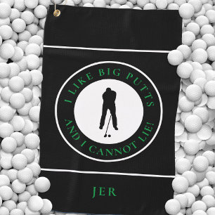 Create Custom Fun Golfer Modern Sports Black Green Golf Towel