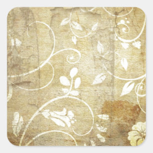 Create custom gifts Vintage paper flower template Square Sticker