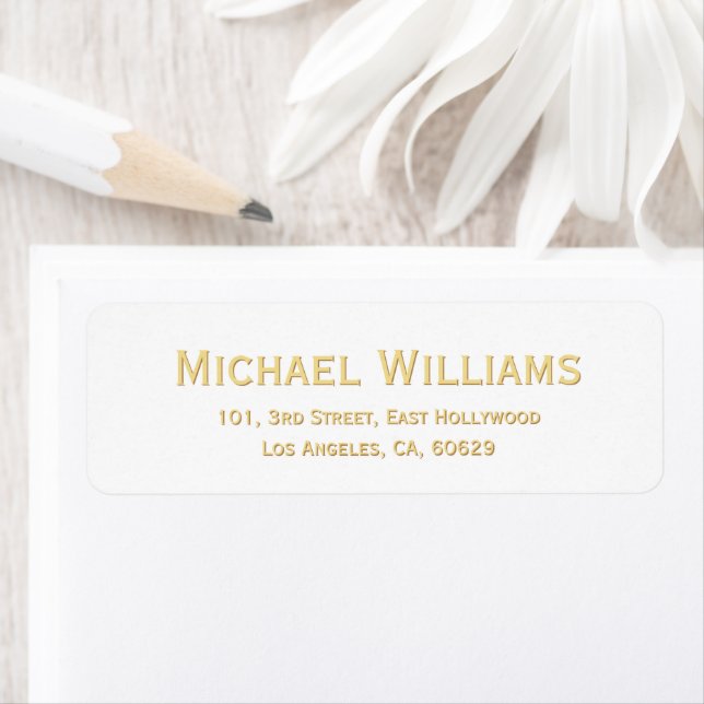 Create Custom Golden Modern Return Address Label (Insitu)