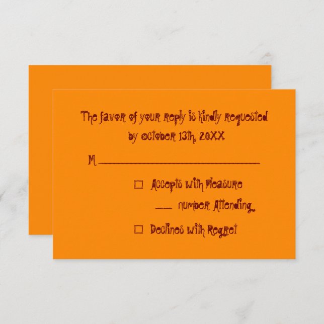 Create Custom Halloween Party RSVP Invitation Card (Front/Back)
