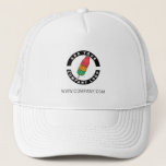 Create Custom Logo Brand Business Employee Swag Trucker Hat<br><div class="desc">Add your brand logo and custom text to this trucker hat that's perfect for creating brand awareness or as an advertising medium. Available in other colours and sizes. No minimum order quantity and no setup fee.</div>
