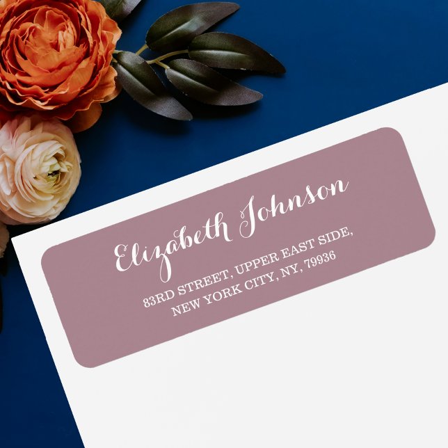 Create Custom Modern Elegant Mauve Return Address (Create Custom Modern Elegant Mauve Return Address Label)
