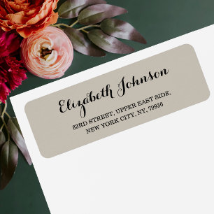 Create Custom Modern Elegant Taupe Return Address