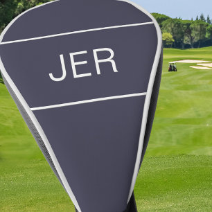 Create Custom Modern Monogram Initial Blue Golf Head Cover