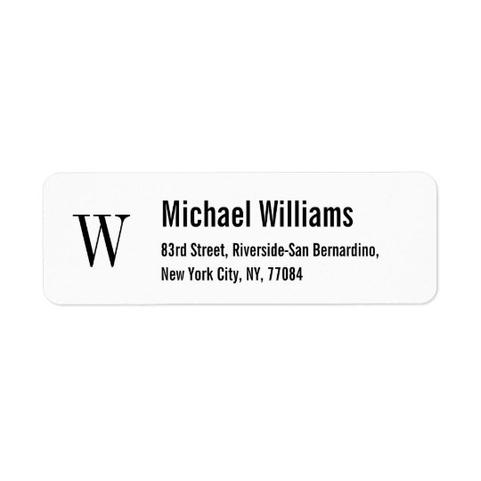 Create Custom Monogram Modern Return Address Label