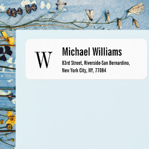 Create Custom Monogram Modern Return Address Label