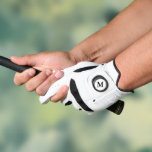 Create Custom Personalised Black White Monogrammed Golf Glove<br><div class="desc">Custom, personalised, modern black monogram monogrammed on white background, designed for improved performance, premium soft Cabretta leather, custom golf glove with marker, . The vented fingers help boost breathability, and its premium soft Cabretta leather provides an excellent fit with superb comfort, comfortable feel, improved grip, and durabilty, The ultra-responsive grip...</div>