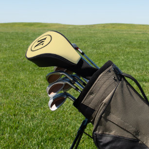 Create Custom Personalised Gold Black Monogrammed Golf Head Cover