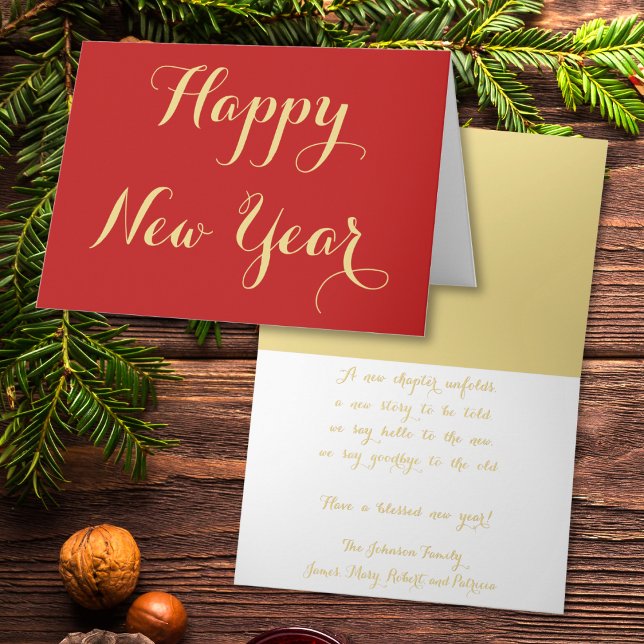Create Custom Personalised Happy New Year Greeting Holiday Card (Create Custom Personalized Happy New Year Greeting Holiday Card)
