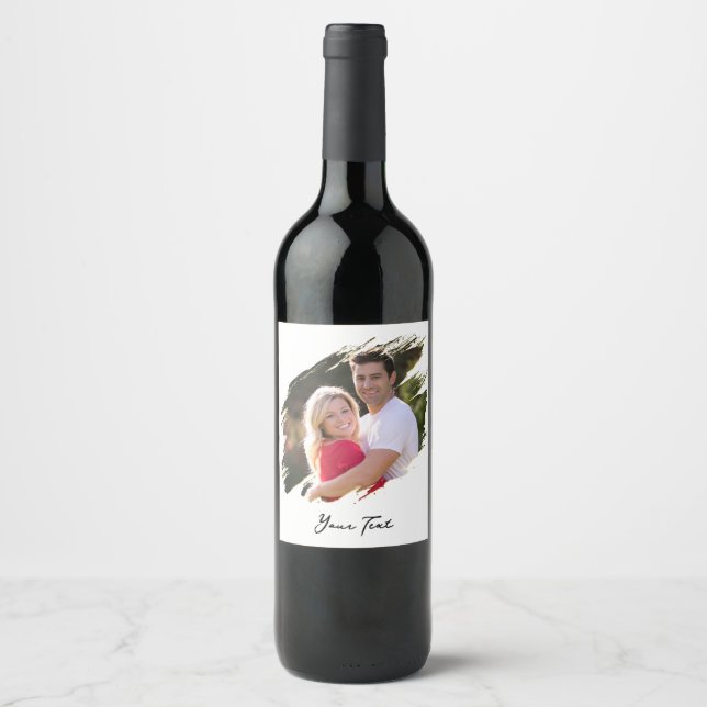 Create Custom Personalised Photo Text Bottle Label (Front)