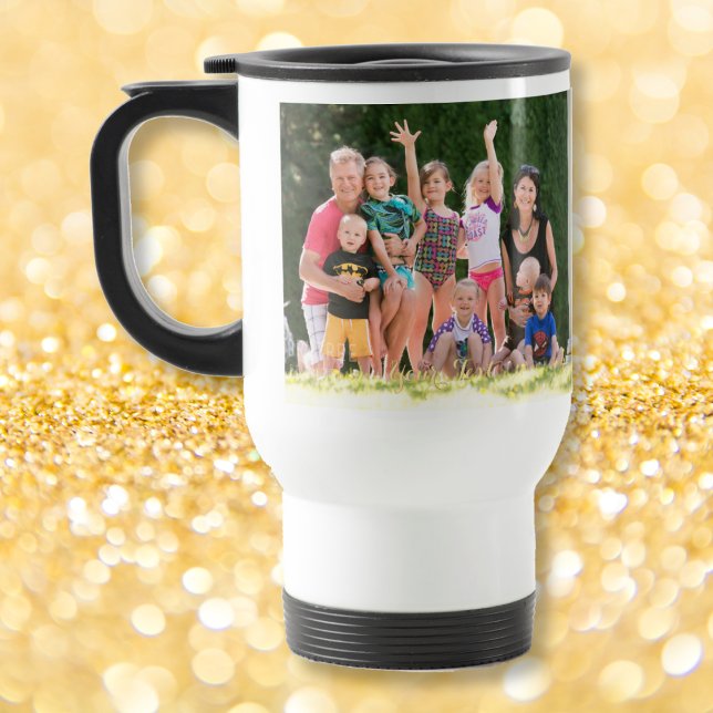 Create Custom Personalised Photo Text White Steel Travel Mug (Create Custom Personalized Photo Text White Steel Travel Mug)