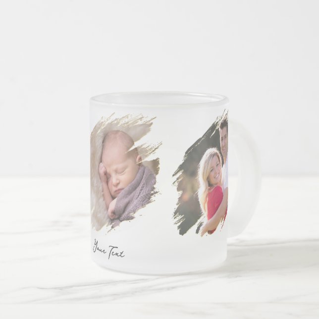 Create Custom Photo and Text Hot Cold Beverages Frosted Glass Coffee Mug (Front Right)