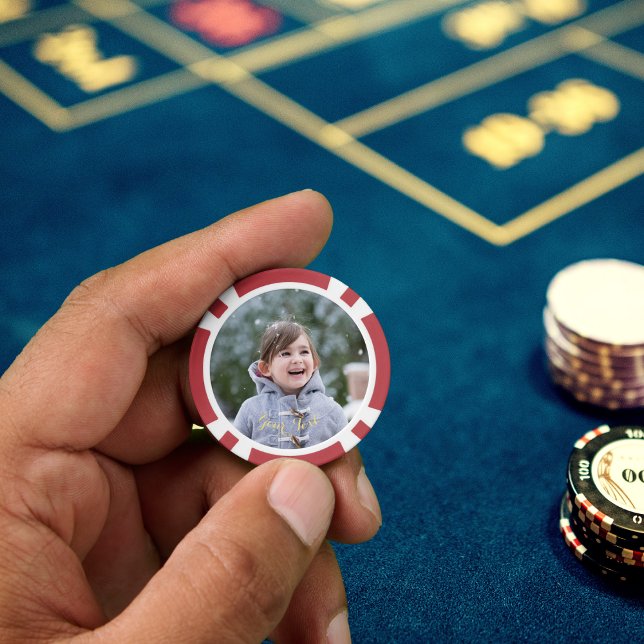 Create Custom Photo Christmas Red Gold Golfer Golf Poker Chips (Create Custom Photo Christmas Red Gold Golfer Golf Poker Chips)