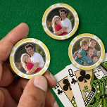 Create Custom Photo Home Tournament Game Night Poker Chips<br><div class="desc">Create your own custom, personalised, elegant faux gold font / typography, monogrammed, photo poker chips, in 9 vibrant colours, and featuring textured surface for easy stacking. To customise, simply add your favourite family / couple / kids / pets / wedding / travel photo to the front & the back, and...</div>