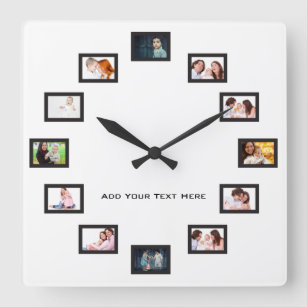 Create Custom Photos Square Wall Clock