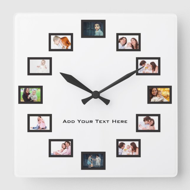 Create Custom Photos Square Wall Clock (Front)