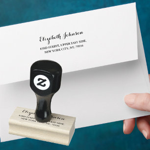 Create Custom Simple Elegant Name Return Address Rubber Stamp