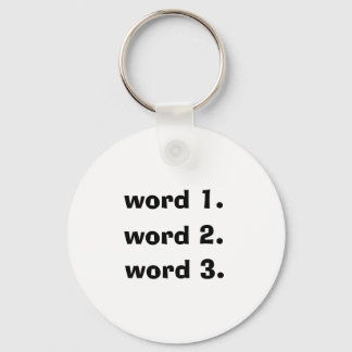 Create custom text simple three words expression key ring