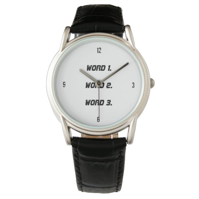 Create custom text simple three words expression watch (Front)