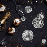 Create Custom Vintage Black and White Photo Text  Confetti<br><div class="desc">Create your own custom, personalised, beautiful elegant faux gold script / typography, fun, cool, celebration party table top decor vintage look style black and white photo confetti. Each pack contains 60 pieces. There is a total of 3 different sizes (12 large, 24 medium, and 24 small) with front and back...</div>